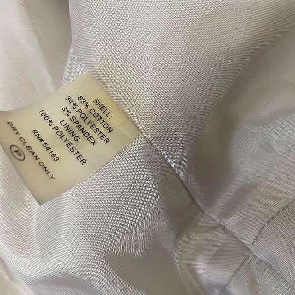 Calvin Klein Blazer Zip Career Blazer Jacket women’s  Size 14 Beige pockets - Picture 12 of 13